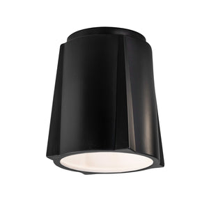 Justice Designs - CER-6140W-CRB - One Light Outdoor Flush-Mount - Radiance - Carbon - Matte Black