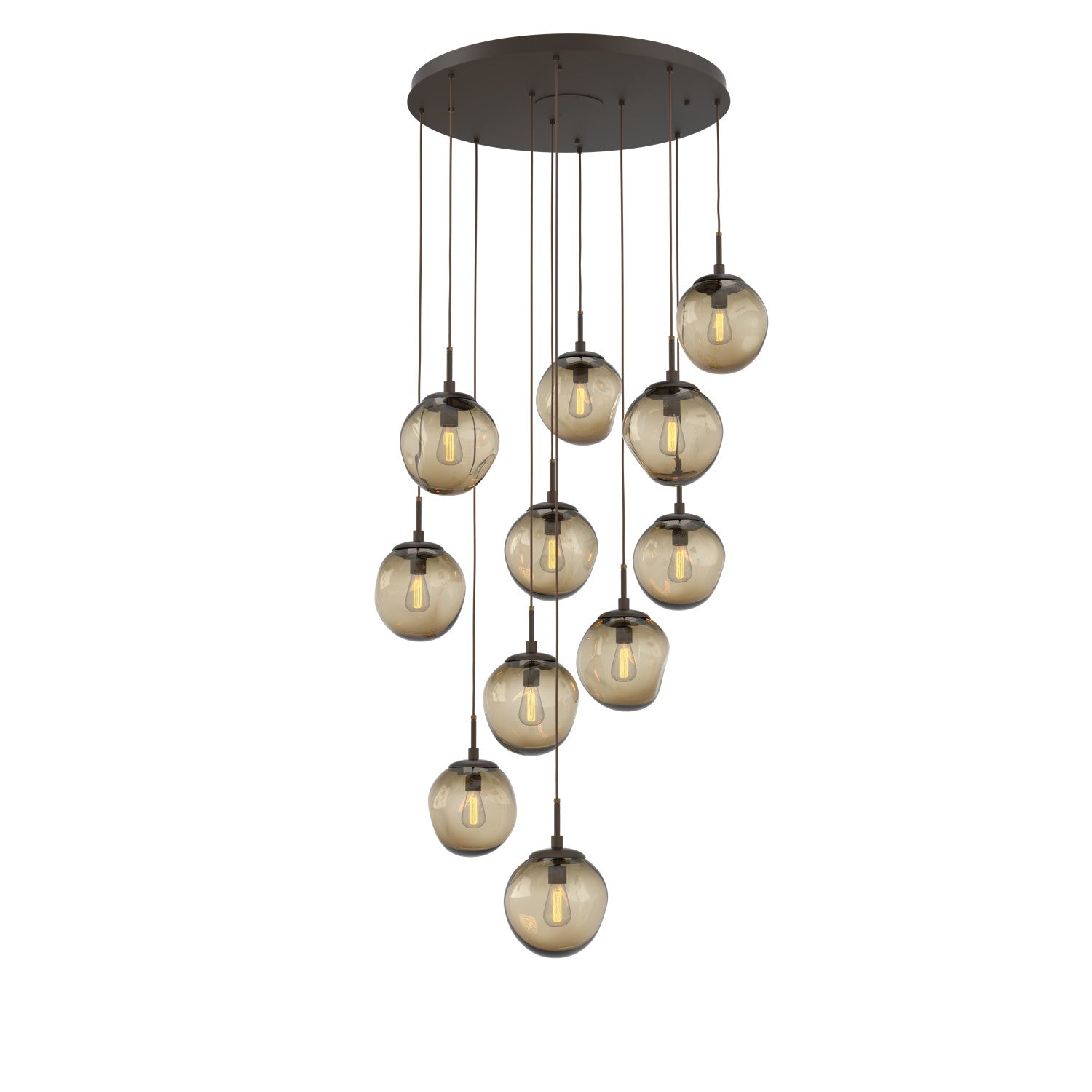 Hammerton Studio - CHB0062-11-FB-B-C01-E2 - 11 Light Pendant - Aster - Flat Bronze