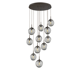 Hammerton Studio - CHB0062-11-FB-S-C01-E2 - 11 Light Pendant - Aster - Flat Bronze