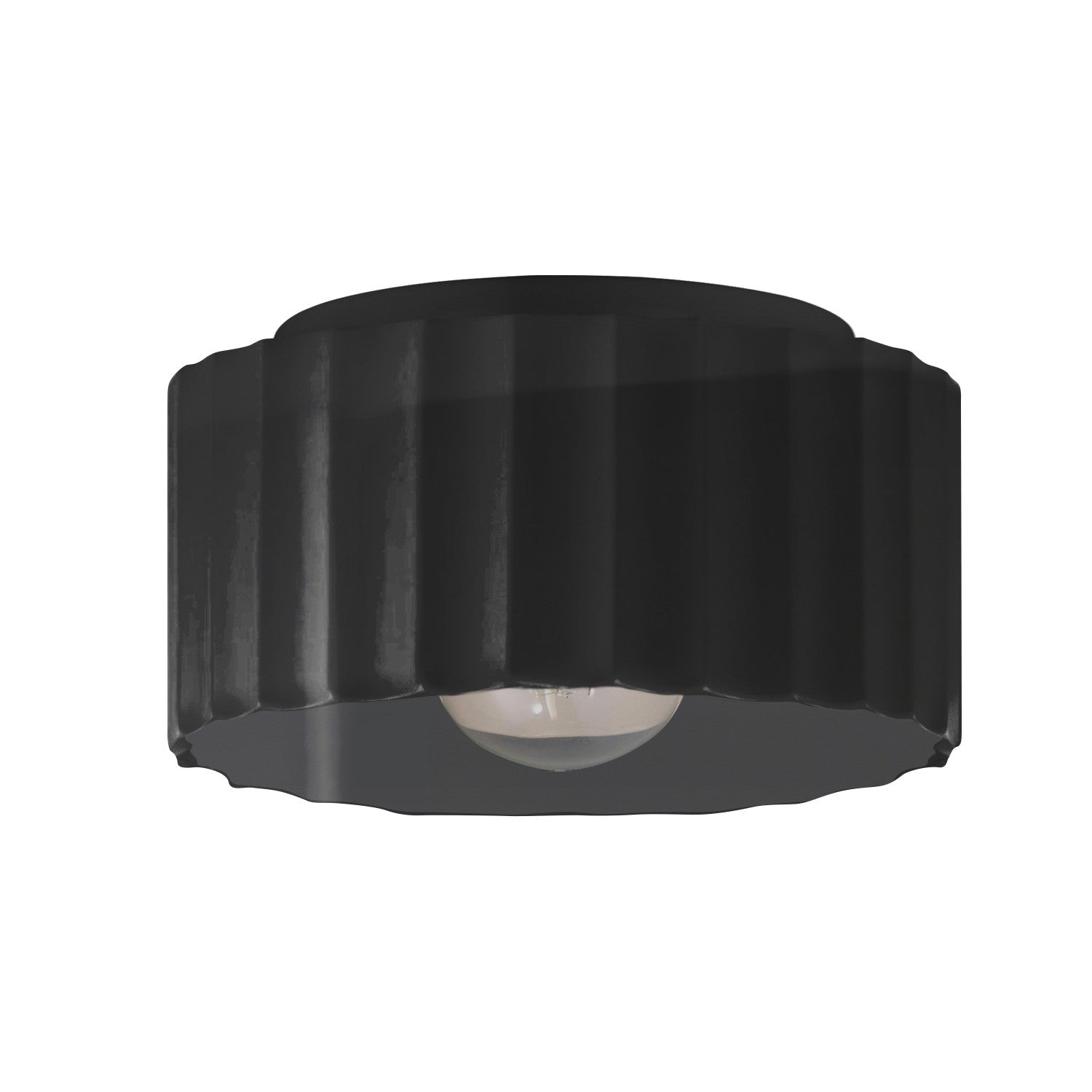 Justice Designs - CER-6185W-BLK - One Light Outdoor Flush Mount - Radiance - Gloss Black