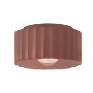 Justice Designs - CER-6185W-CLAY - One Light Outdoor Flush Mount - Radiance - Canyon Clay