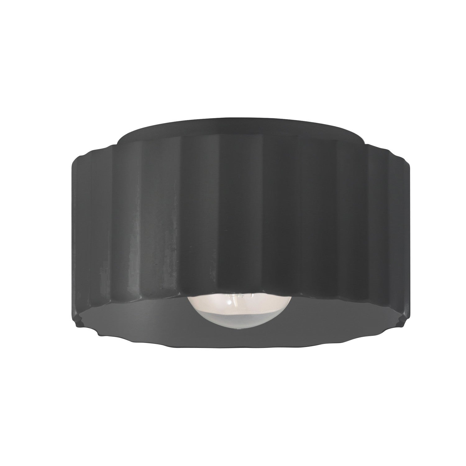 Justice Designs - CER-6185W-CRB - One Light Outdoor Flush Mount - Radiance - Carbon - Matte Black