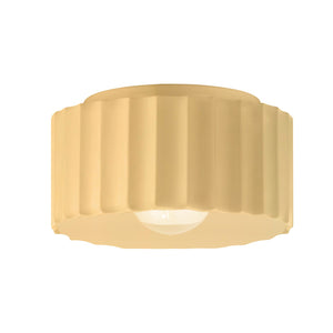 Justice Designs - CER-6185W-MYLW - One Light Outdoor Flush Mount - Radiance - Muted Yellow