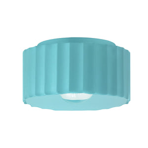 Justice Designs - CER-6185W-RFPL - One Light Outdoor Flush Mount - Radiance - Reflecting Pool