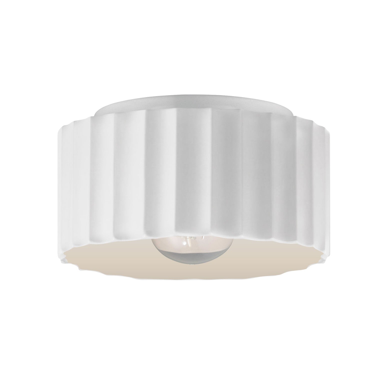 Justice Designs - CER-6185W-WHT - One Light Outdoor Flush Mount - Radiance - Gloss White