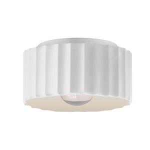 Justice Designs - CER-6185W-WHT - One Light Outdoor Flush Mount - Radiance - Gloss White