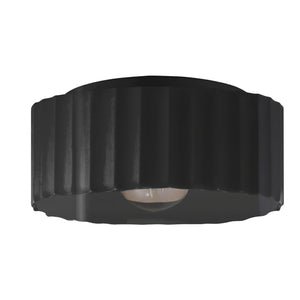 Justice Designs - CER-6187W-BLK - One Light Outdoor Flush Mount - Radiance - Gloss Black