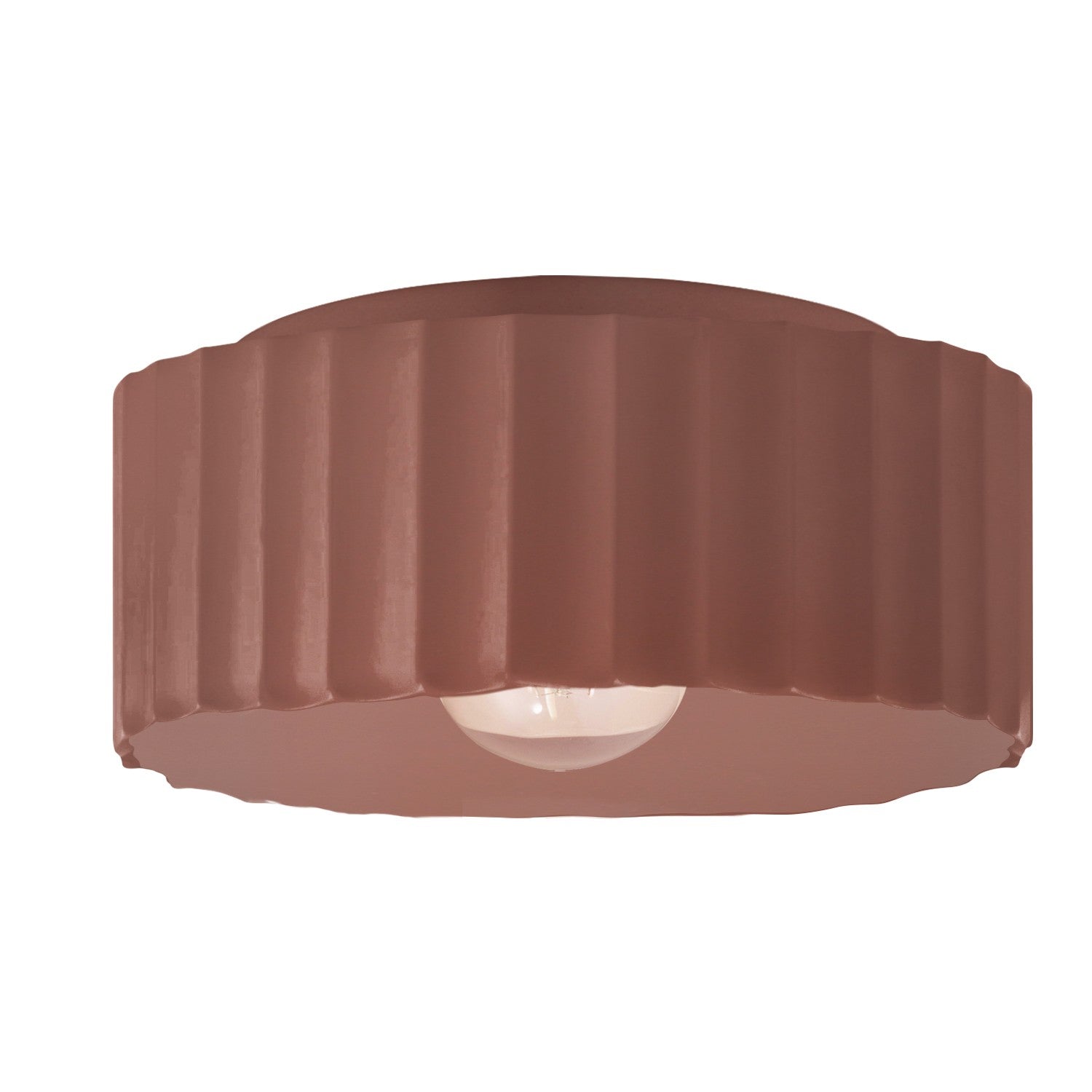 Justice Designs - CER-6187W-CLAY - One Light Outdoor Flush Mount - Radiance - Canyon Clay