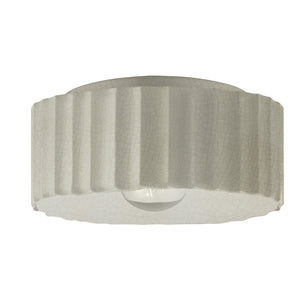 Justice Designs - CER-6187W-CRK - One Light Outdoor Flush Mount - Radiance - White Crackle