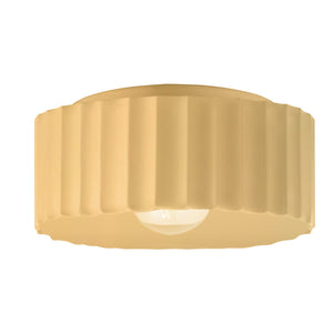 Justice Designs - CER-6187W-MYLW - One Light Outdoor Flush Mount - Radiance - Muted Yellow