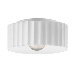 Justice Designs - CER-6187W-WHT - One Light Outdoor Flush Mount - Radiance - Gloss White