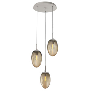 Hammerton Studio - CHB0063-03-BS-B-C01-E2 - Three Light Pendant - Meteo - Beige Silver