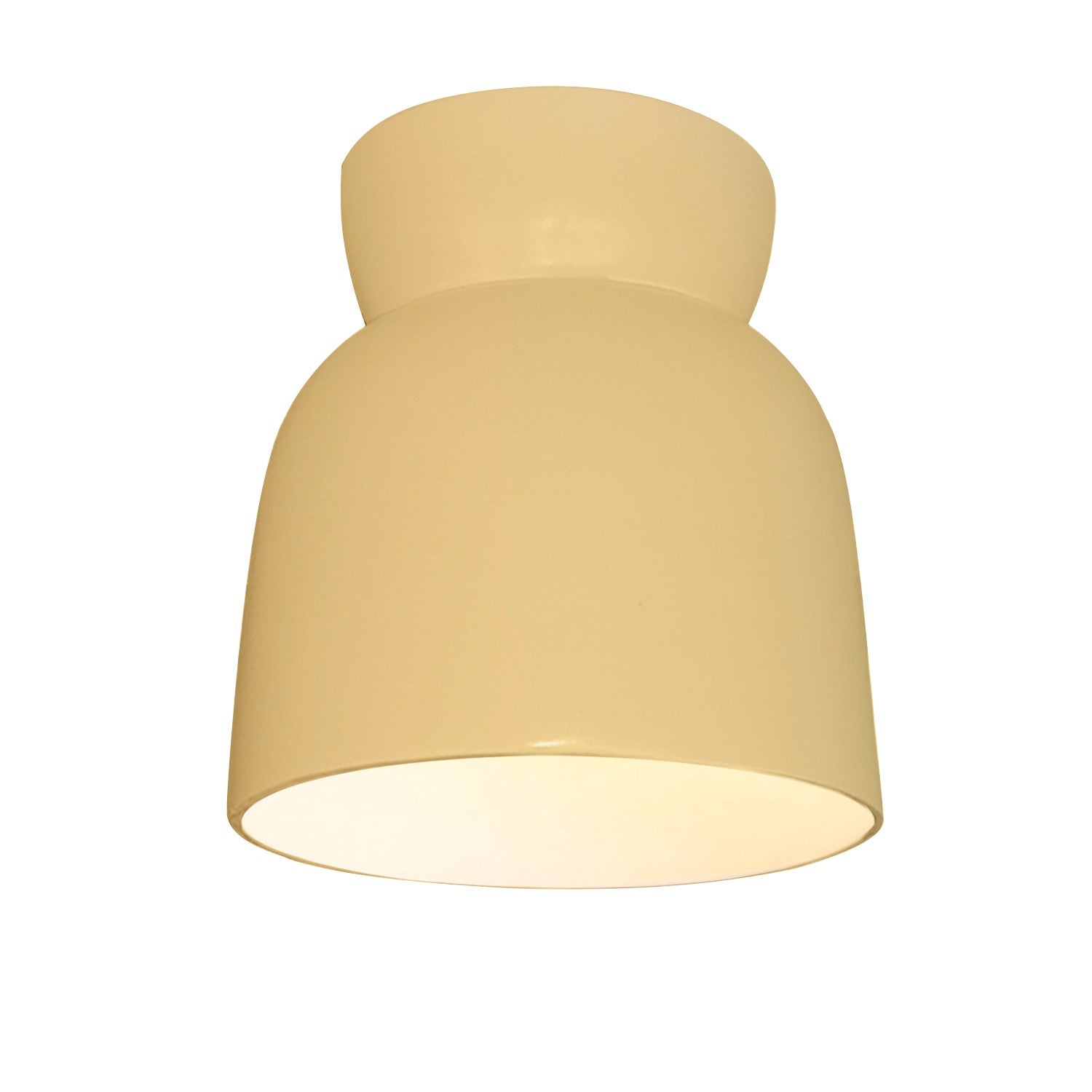 Justice Designs - CER-6190W-MYLW - One Light Outdoor Flush Mount - Radiance - Muted Yellow