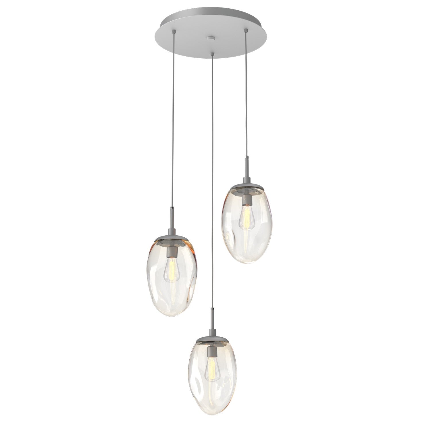 Hammerton Studio - CHB0063-03-CS-A-C01-E2 - Three Light Pendant - Meteo - Classic Silver