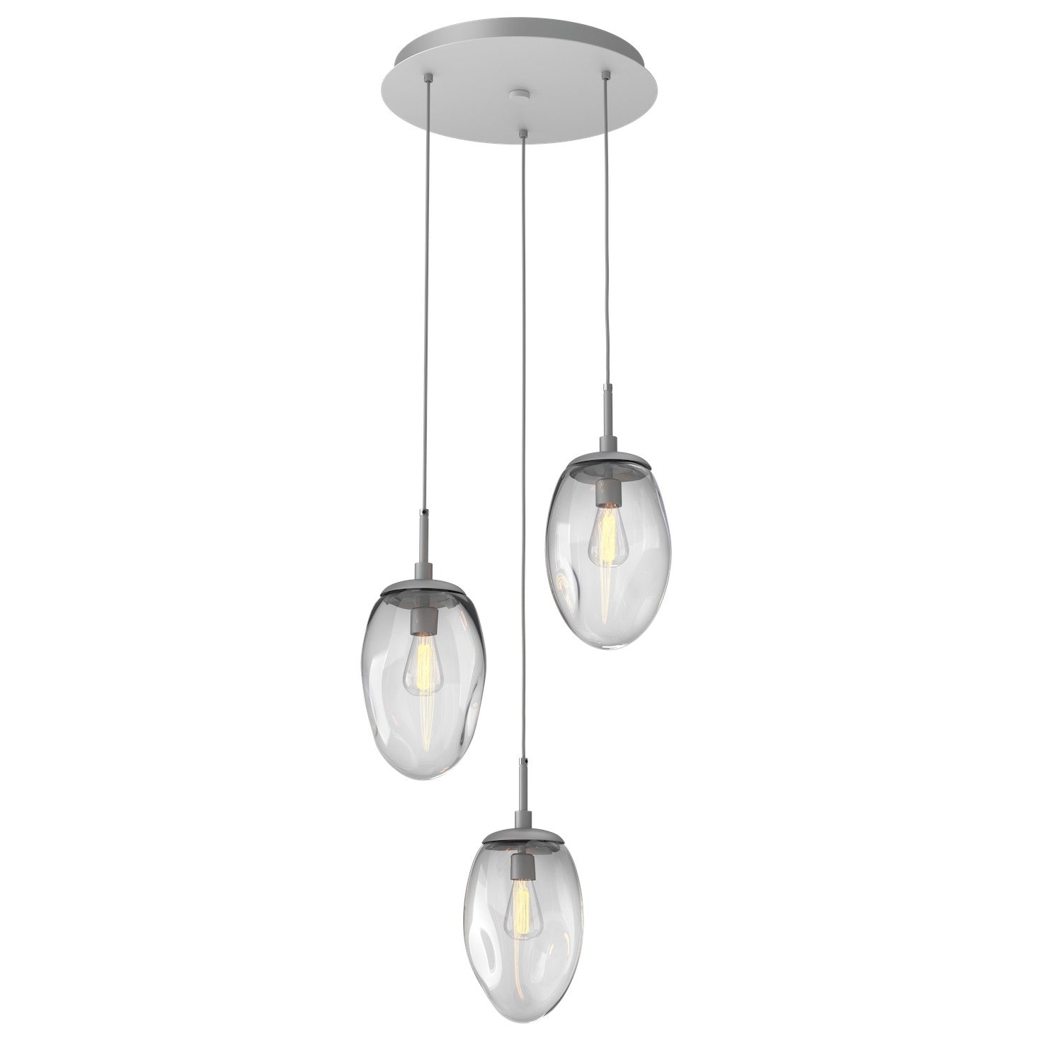 Hammerton Studio - CHB0063-03-CS-C-C01-E2 - Three Light Pendant - Meteo - Classic Silver