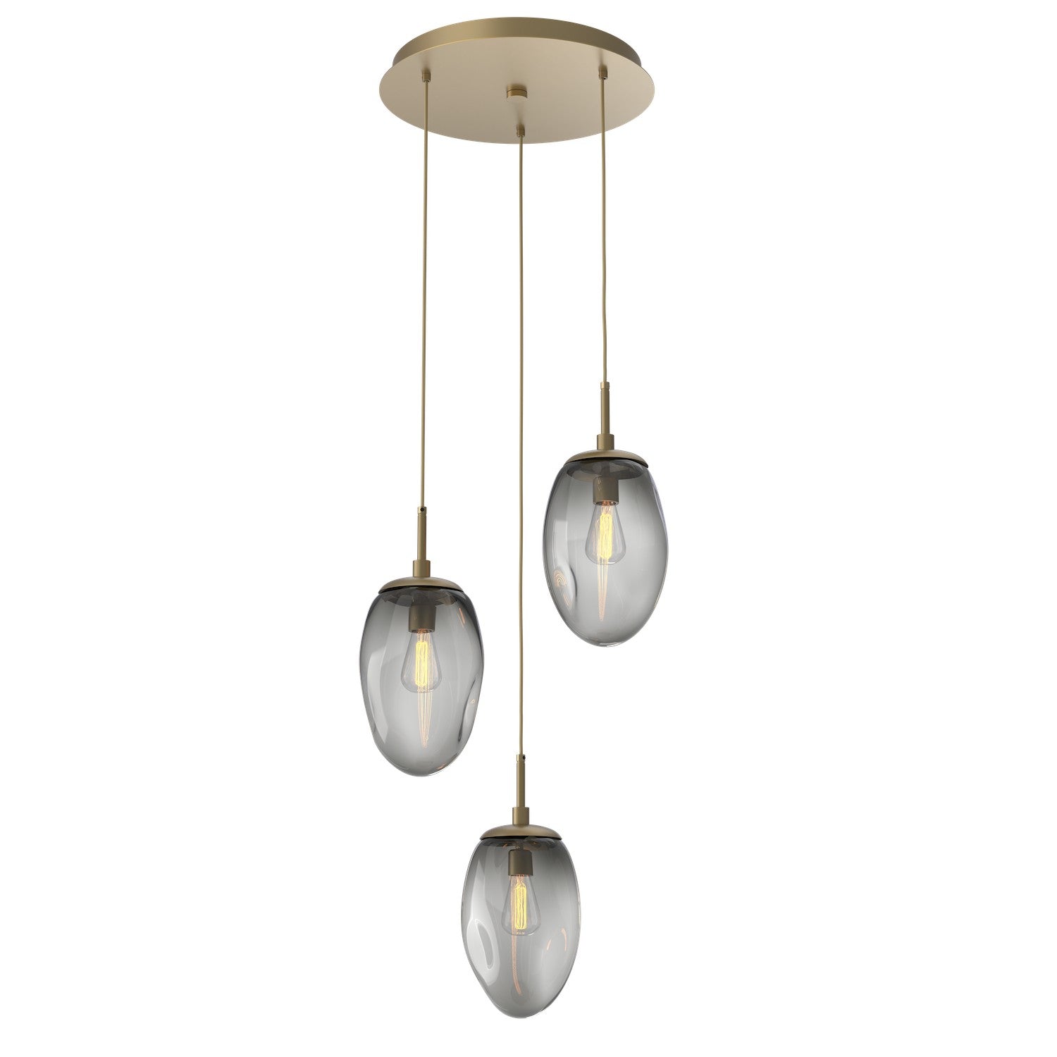 Hammerton Studio - CHB0063-03-GB-S-C01-E2 - Three Light Pendant - Meteo - Gilded Brass