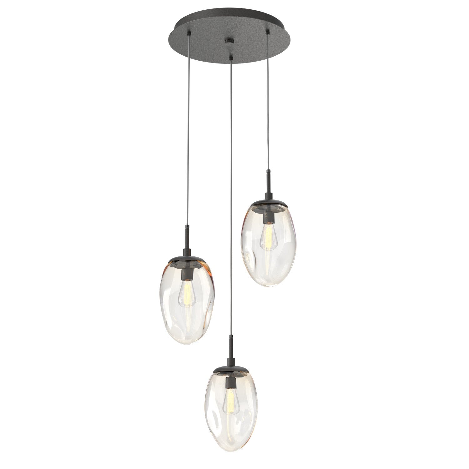 Hammerton Studio - CHB0063-03-GP-A-C01-E2 - Three Light Pendant - Meteo - Graphite