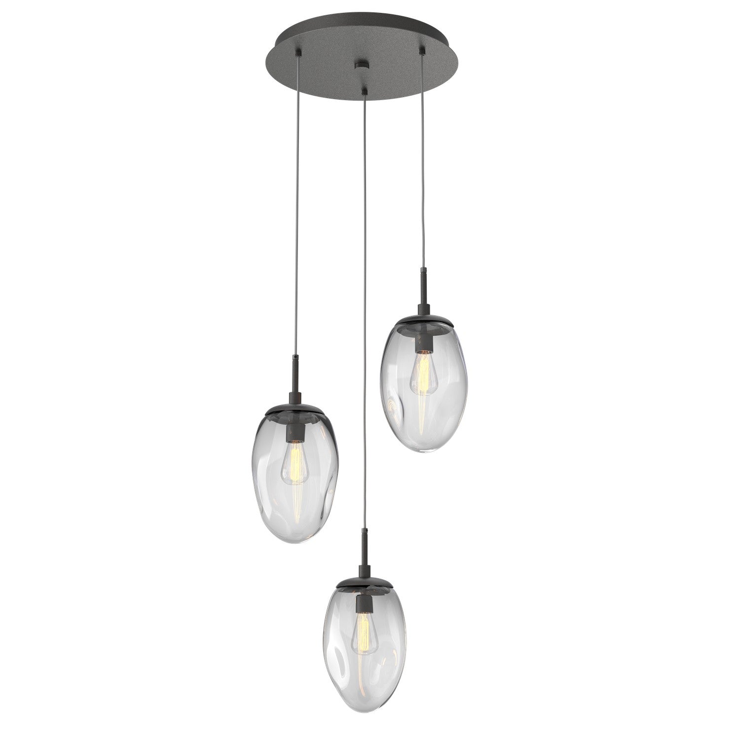 Hammerton Studio - CHB0063-03-GP-C-C01-E2 - Three Light Pendant - Meteo - Graphite