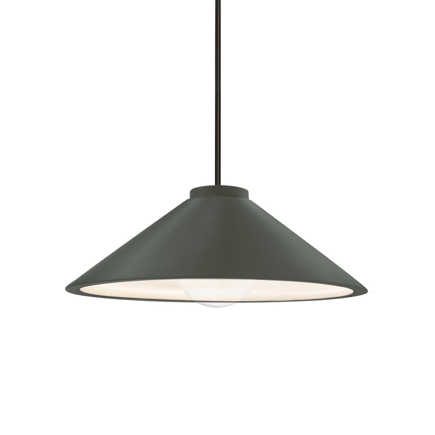 Justice Designs - CER-6240-PWGN-MBLK-RIGID - One Light Pendant - Radiance - Pewter Green