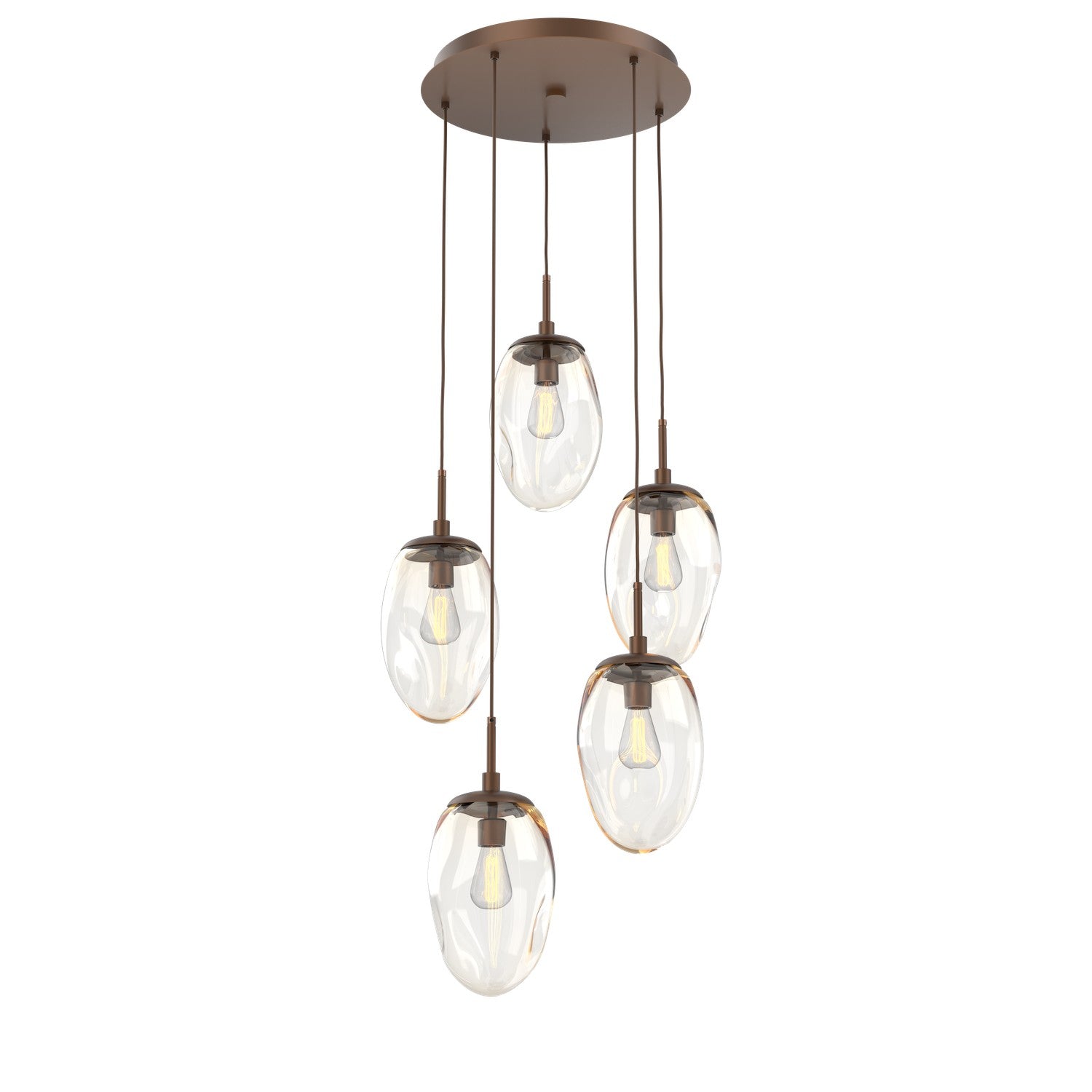 Hammerton Studio - CHB0063-05-BB-A-C01-E2 - Five Light Pendant - Meteo - Burnished Bronze