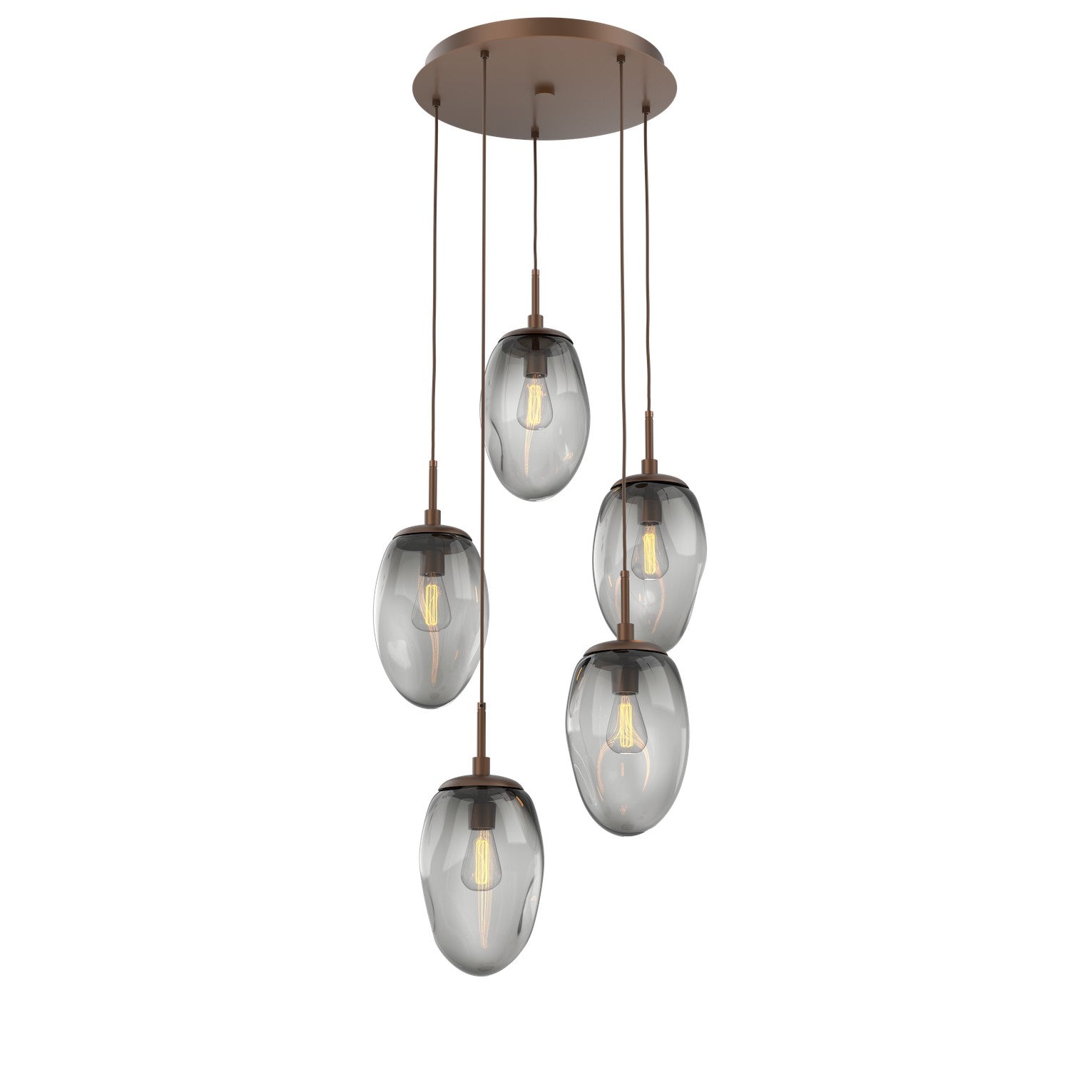 Hammerton Studio - CHB0063-05-BB-S-C01-E2 - Five Light Pendant - Meteo - Burnished Bronze