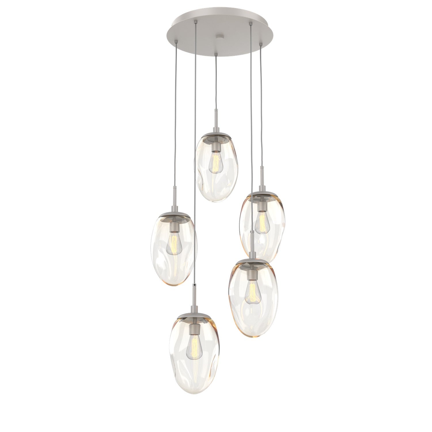 Hammerton Studio - CHB0063-05-BS-A-C01-E2 - Five Light Pendant - Meteo - Beige Silver