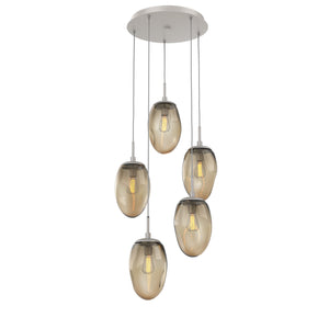 Hammerton Studio - CHB0063-05-BS-B-C01-E2 - Five Light Pendant - Meteo - Beige Silver