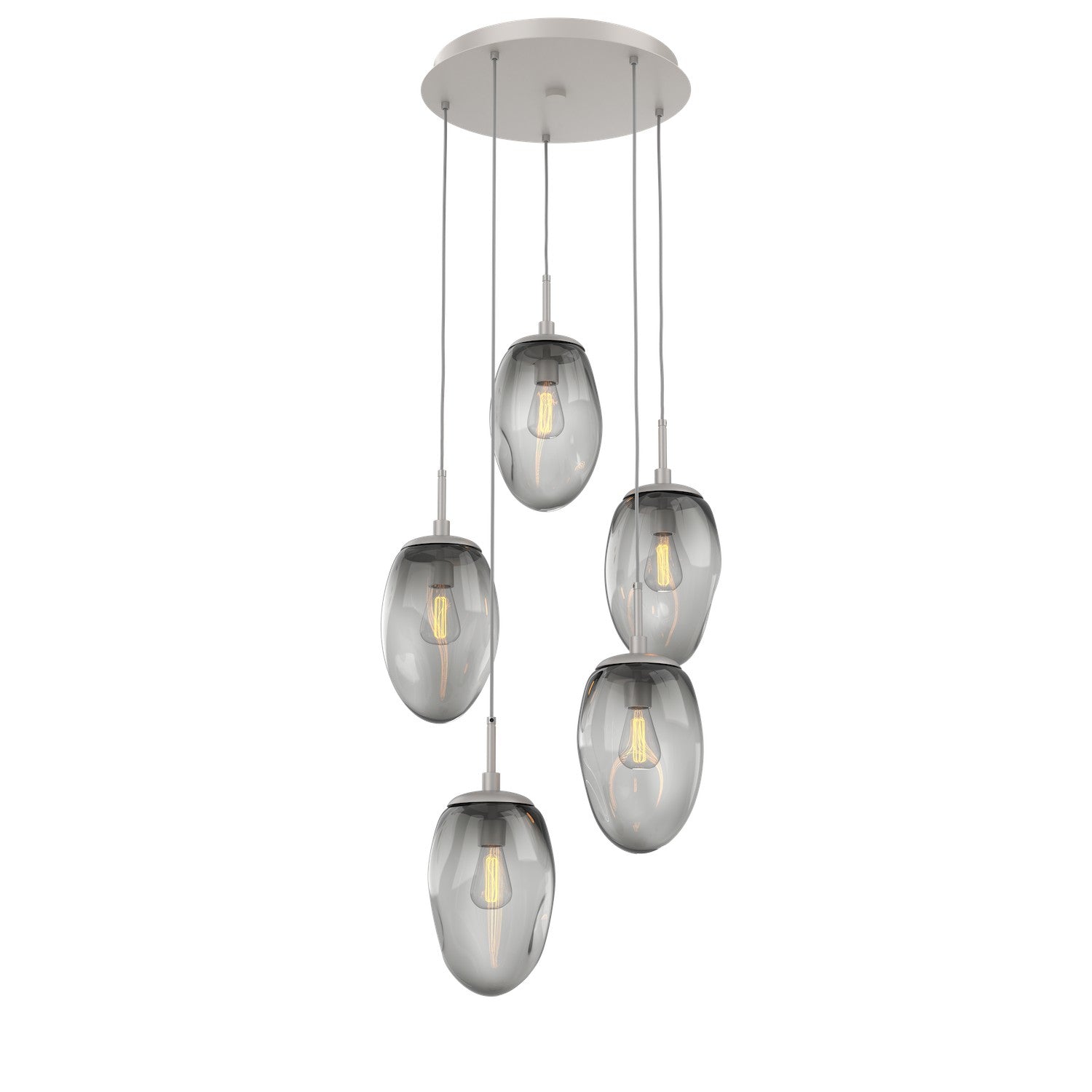 Hammerton Studio - CHB0063-05-BS-S-C01-E2 - Five Light Pendant - Meteo - Beige Silver