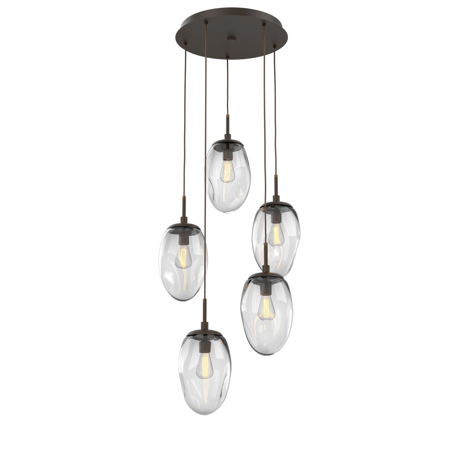 Hammerton Studio - CHB0063-05-FB-C-C01-E2 - Five Light Pendant - Meteo - Flat Bronze