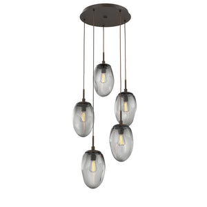 Hammerton Studio - CHB0063-05-FB-S-C01-E2 - Five Light Pendant - Meteo - Flat Bronze