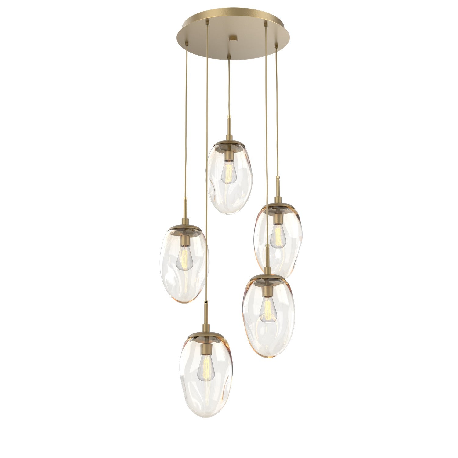 Hammerton Studio - CHB0063-05-GB-A-C01-E2 - Five Light Pendant - Meteo - Gilded Brass