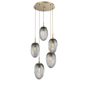 Hammerton Studio - CHB0063-05-GB-S-C01-E2 - Five Light Pendant - Meteo - Gilded Brass