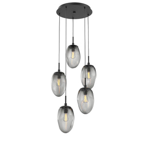 Hammerton Studio - CHB0063-05-MB-S-C01-E2 - Five Light Pendant - Meteo - Matte Black