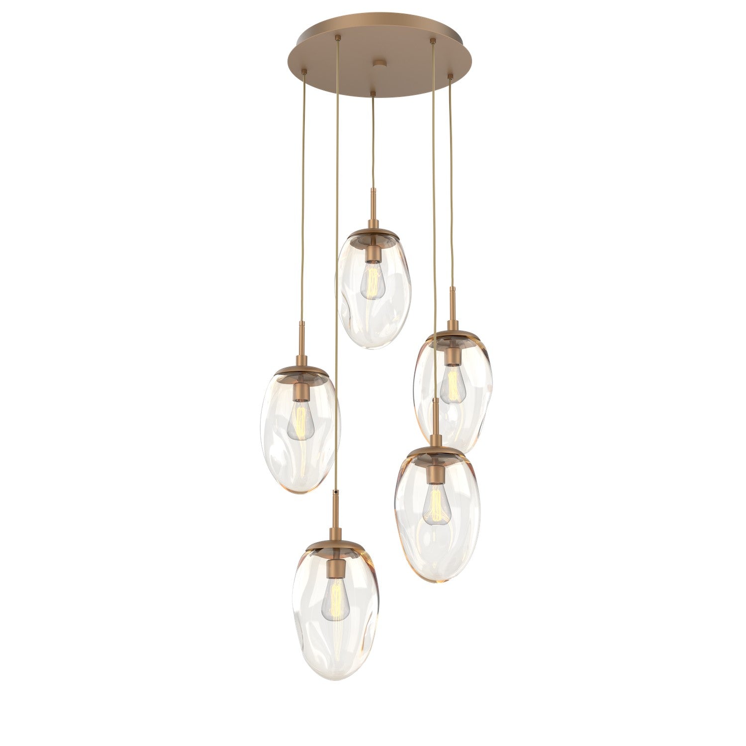 Hammerton Studio - CHB0063-05-NB-A-C01-E2 - Five Light Pendant - Meteo - Novel Brass