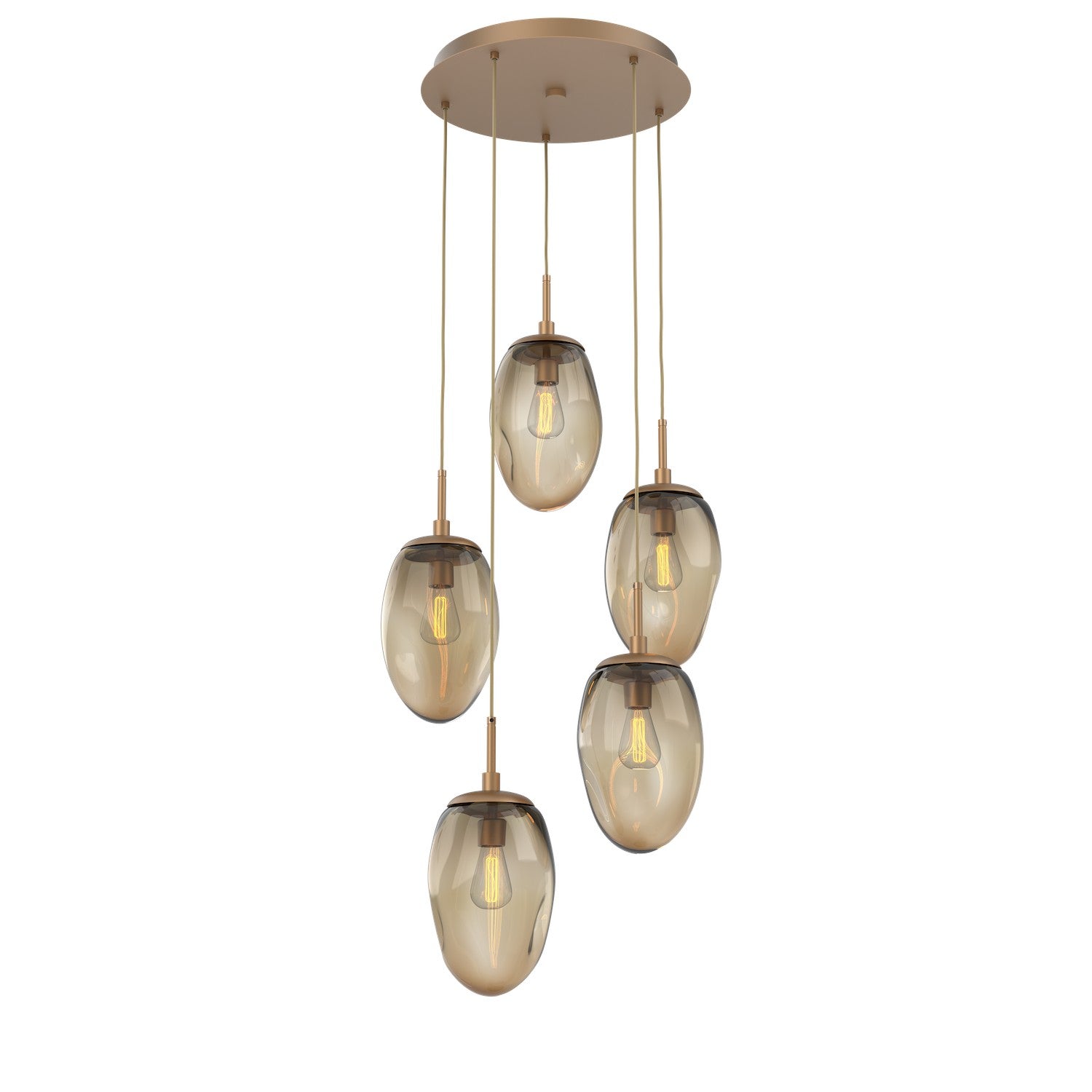 Hammerton Studio - CHB0063-05-NB-B-C01-E2 - Five Light Pendant - Meteo - Novel Brass