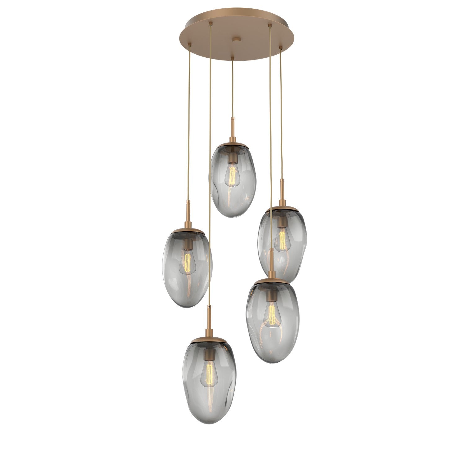 Hammerton Studio - CHB0063-05-NB-S-C01-E2 - Five Light Pendant - Meteo - Novel Brass