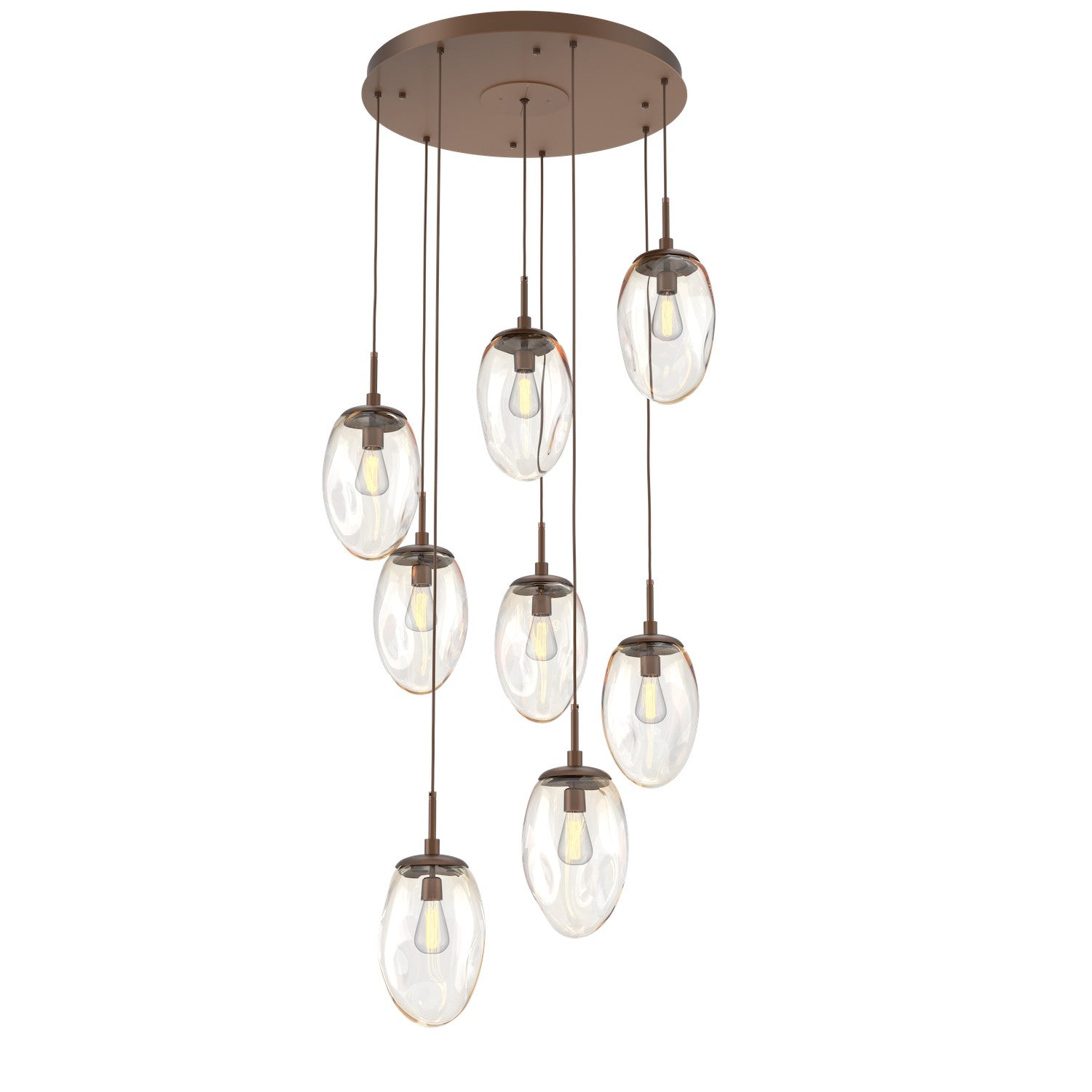 Hammerton Studio - CHB0063-08-BB-A-C01-E2 - Eight Light Pendant - Meteo - Burnished Bronze