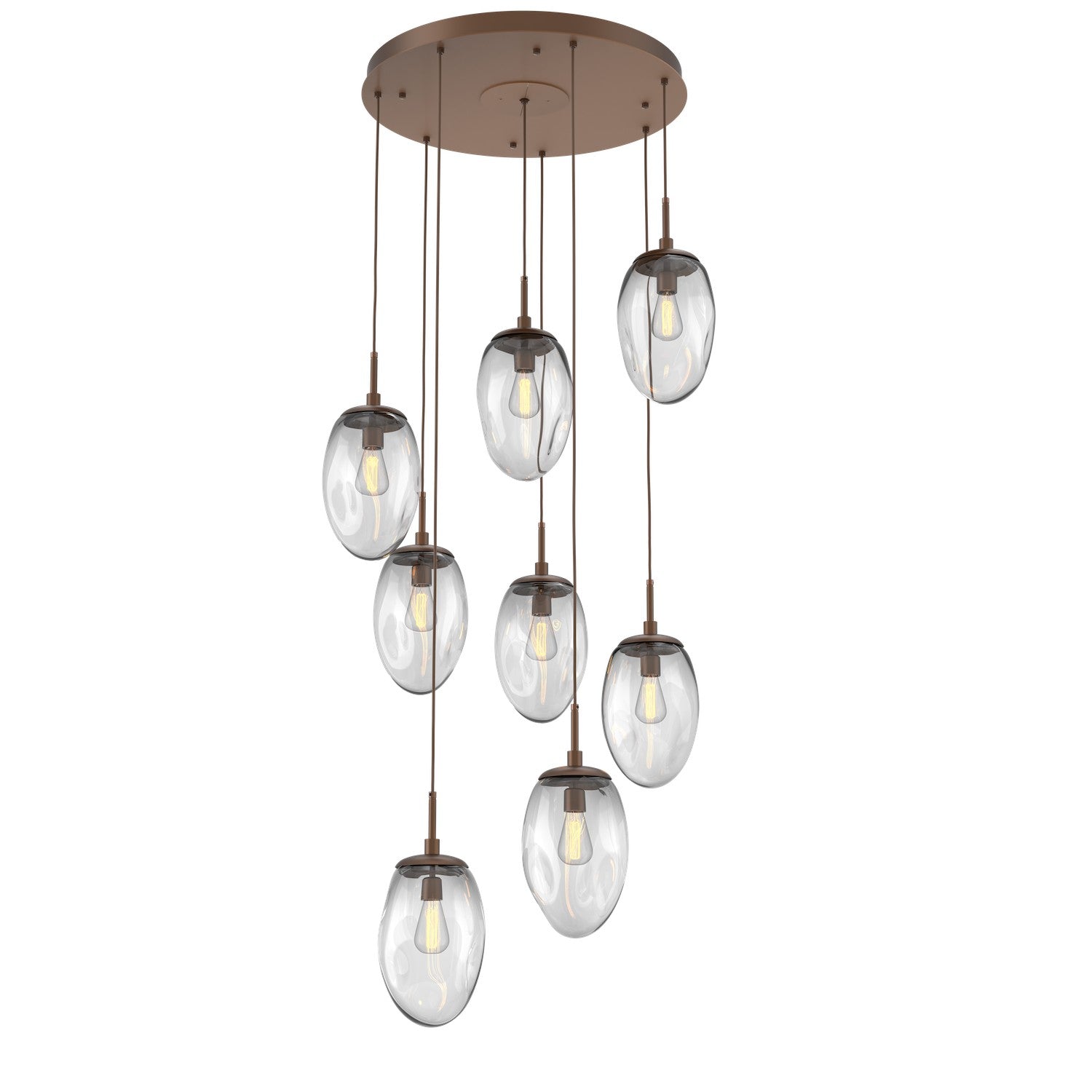 Hammerton Studio - CHB0063-08-BB-C-C01-E2 - Eight Light Pendant - Meteo - Burnished Bronze