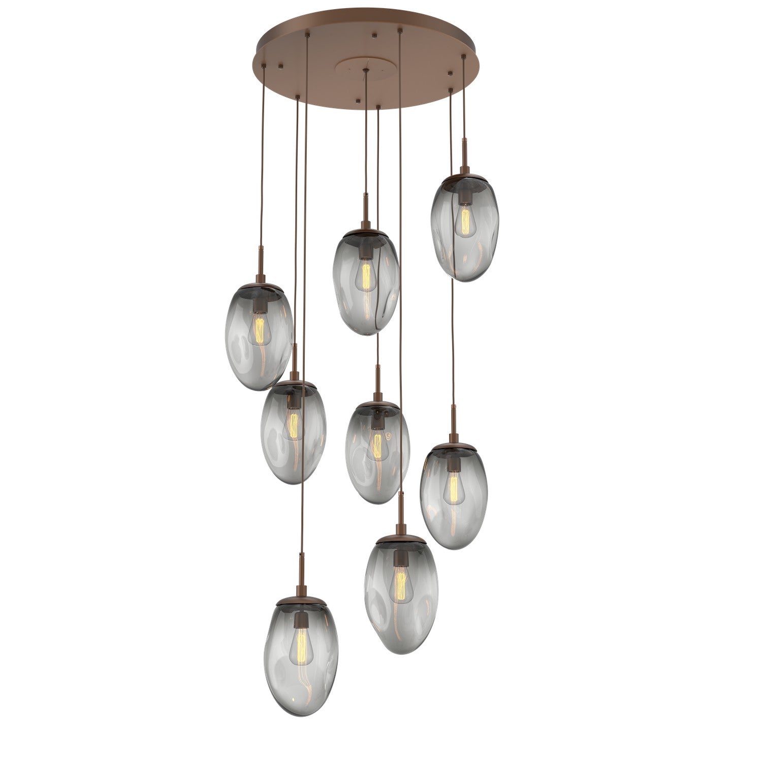 Hammerton Studio - CHB0063-08-BB-S-C01-E2 - Eight Light Pendant - Meteo - Burnished Bronze