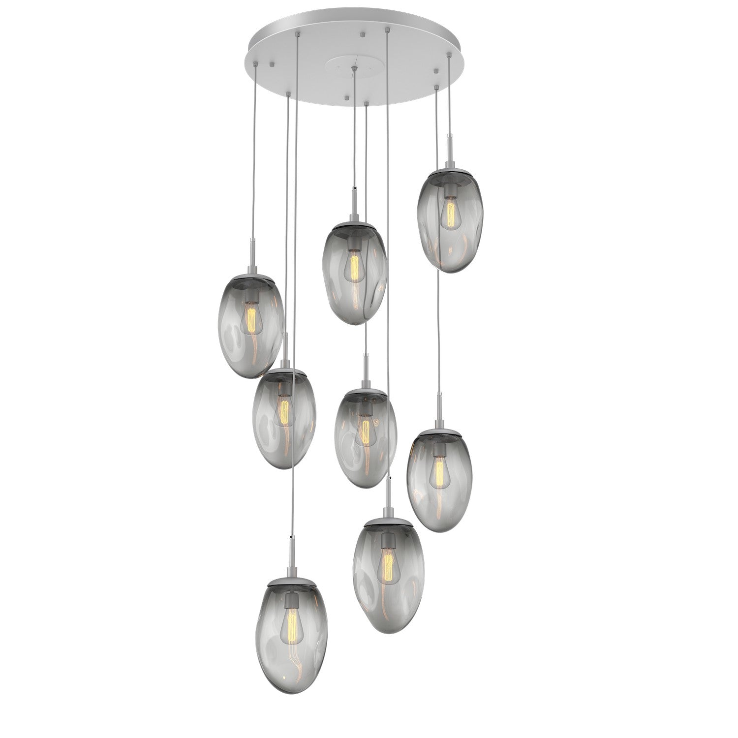 Hammerton Studio - CHB0063-08-CS-S-C01-E2 - Eight Light Pendant - Meteo - Classic Silver