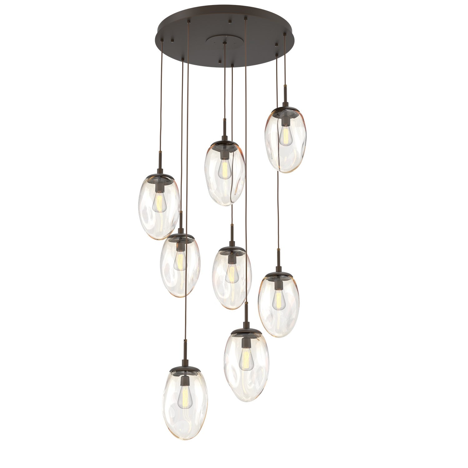 Hammerton Studio - CHB0063-08-FB-A-C01-E2 - Eight Light Pendant - Meteo - Flat Bronze