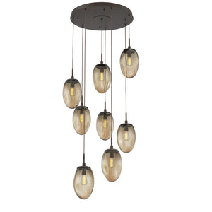 Hammerton Studio - CHB0063-08-FB-B-C01-E2 - Eight Light Pendant - Meteo - Flat Bronze