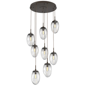 Hammerton Studio - CHB0063-08-FB-C-C01-E2 - Eight Light Pendant - Meteo - Flat Bronze