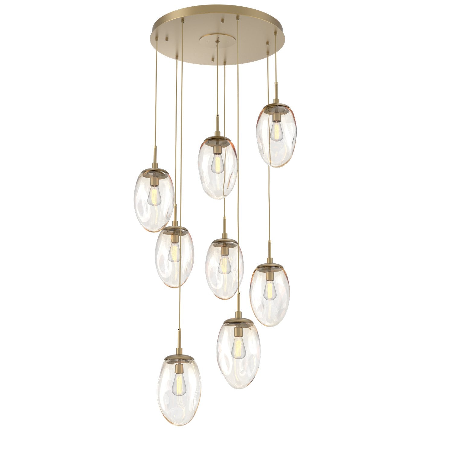 Hammerton Studio - CHB0063-08-GB-A-C01-E2 - Eight Light Pendant - Meteo - Gilded Brass