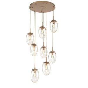 Hammerton Studio - CHB0063-08-NB-A-C01-E2 - Eight Light Pendant - Meteo - Novel Brass