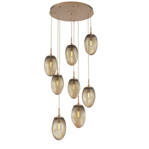 Hammerton Studio - CHB0063-08-NB-B-C01-E2 - Eight Light Pendant - Meteo - Novel Brass