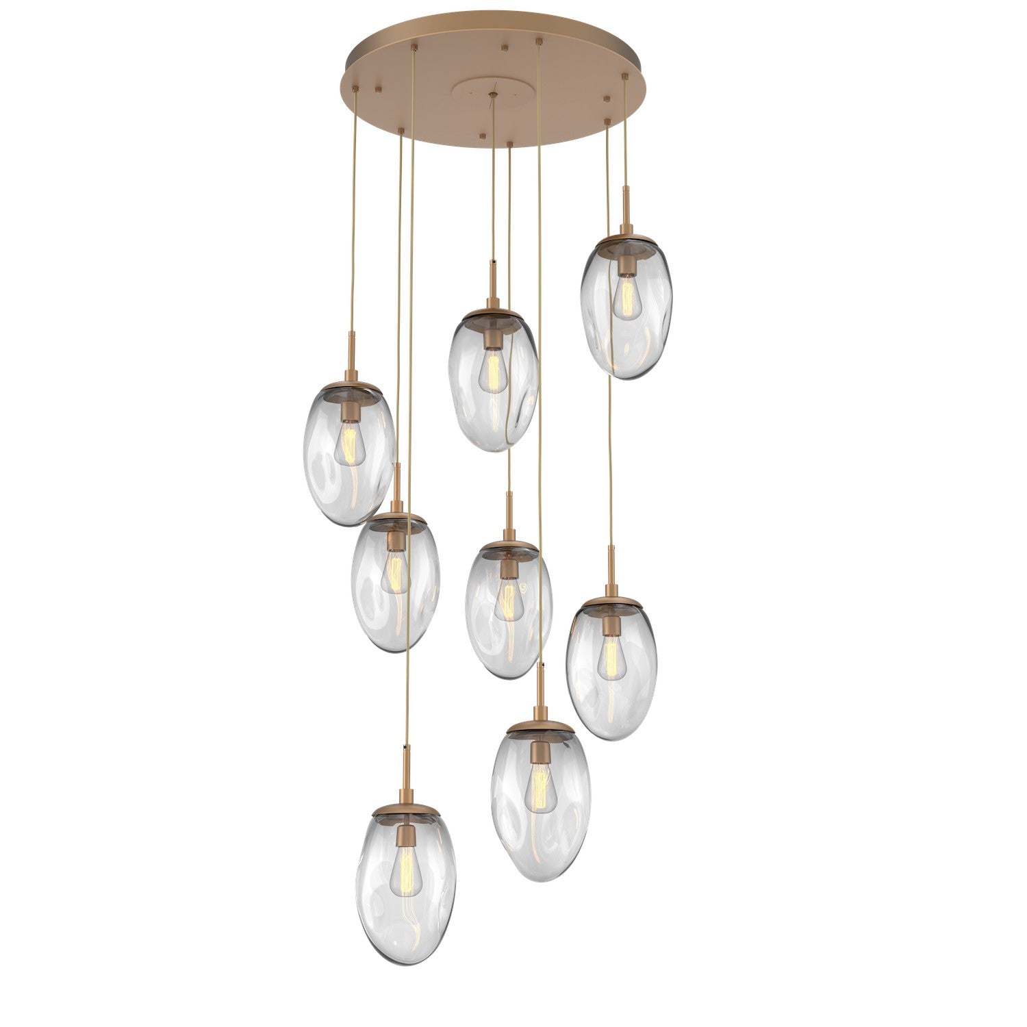 Hammerton Studio - CHB0063-08-NB-C-C01-E2 - Eight Light Pendant - Meteo - Novel Brass