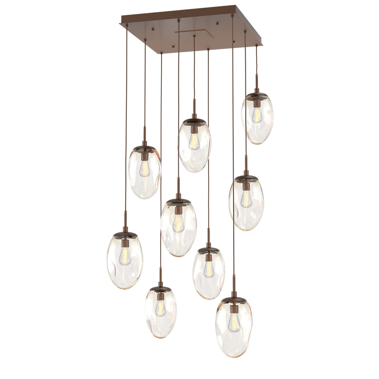 Hammerton Studio - CHB0063-09-BB-A-C01-E2 - Nine Light Pendant - Meteo - Burnished Bronze