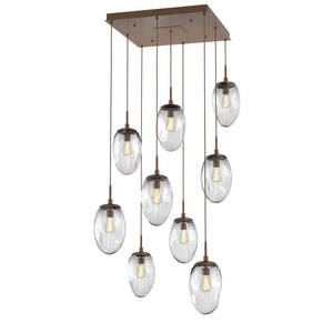 Hammerton Studio - CHB0063-09-BB-C-C01-E2 - Nine Light Pendant - Meteo - Burnished Bronze