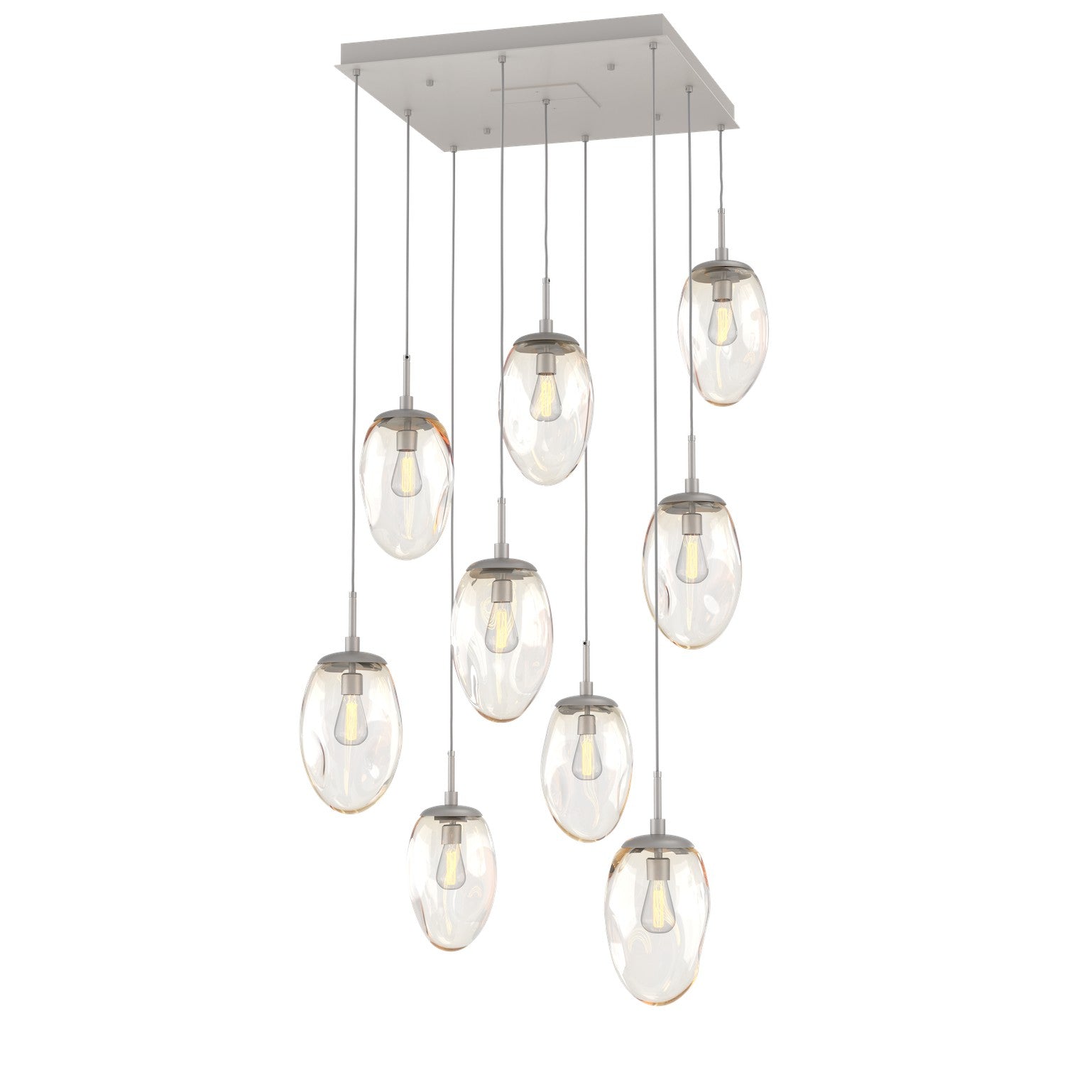 Hammerton Studio - CHB0063-09-BS-A-C01-E2 - Nine Light Pendant - Meteo - Beige Silver